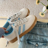 Boogzel Apparel Light Grey & Blue Stripe Sneakers, view 6