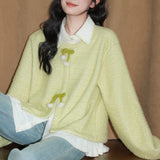 Boogzel Apparel Lime Green Bow Knit Sweater, view 3