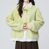 Boogzel Apparel Lime Green Bow Knit Sweater, view 5