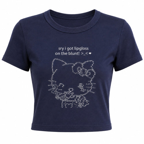 Boogzel Apparel Lipgloss Kitty Crop Top