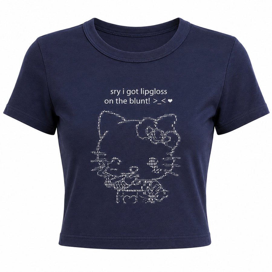 Boogzel Apparel Lipgloss Kitty Crop Top