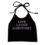 Boogzel Apparel Live Laugh Halter Top, view 2