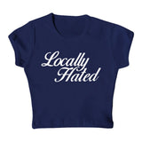 Boogzel Apparel Locally Hated Cropped Tee, view 3