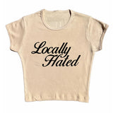 Boogzel Apparel Locally Hated Cropped Tee, view 4