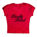 Boogzel Apparel Locally Hated Cropped Tee, view 5