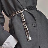 Boogzel Apparel Lock Pendant Chain Belt, view 3