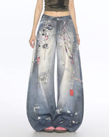 Boogzel Apparel Loose Fit Chain Print Jeans, view 2