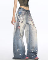 Boogzel Apparel Loose Fit Chain Print Jeans, view 4