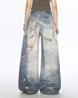 Boogzel Apparel Loose Fit Chain Print Jeans, view 5
