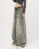 Boogzel Apparel Loose Fit Star Pattern Baggy Jeans, view 6