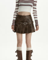 Boogzel Apparel Love Bites Leather Pleated Skirt, view 3