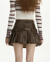 Boogzel Apparel Love Bites Leather Pleated Skirt, view 5