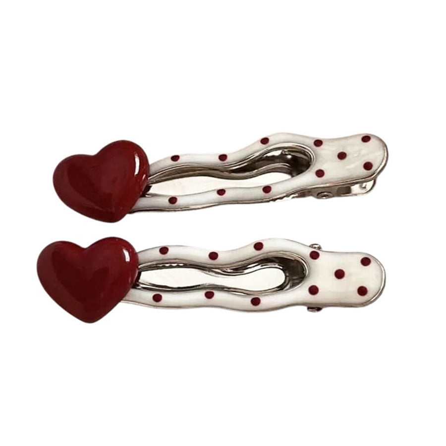 Boogzel Apparel Love Girl Polka Dot Hair Clips