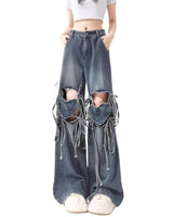 Boogzel Apparel Love Knot Knee-Heart Denim Pants, view 2