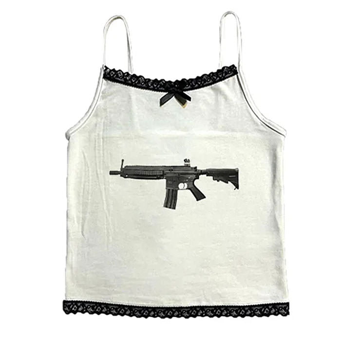 Boogzel Apparel Love Roulette Gun Lace Tank Top