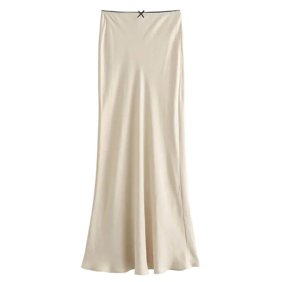 Boogzel Apparel Low Waist Satin Maxi Skirt