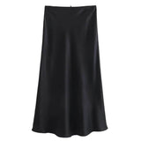 Boogzel Apparel Low Waist Satin Maxi Skirt, view 3