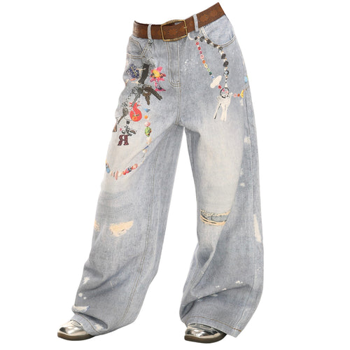 Boogzel Apparel Lucky Trinket Wide-Leg Jeans