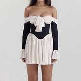 Boogzel Apparel Mademoiselle Bow Off Shoulder Dress, view 4