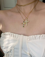 Boogzel Apparel Mafia Mama Cross Charm Necklace, view 2