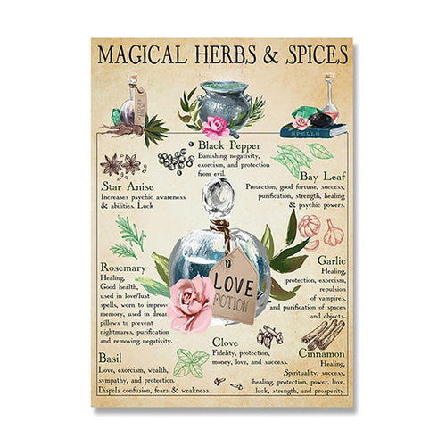 Boogzel Apparel Magical Herbs & Spices Vintage Poster