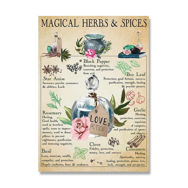 Boogzel Apparel Magical Herbs & Spices Vintage Poster