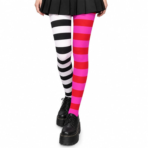 Boogzel Apparel Make It Weird Mismatched Striped Tights