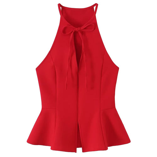 Boogzel Apparel Meet Me In Paris Halter Peplum Top