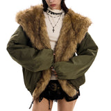 Boogzel Apparel Mercury Rising Fur Trim Winter Jacket, view 2