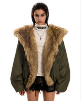 Boogzel Apparel Mercury Rising Fur Trim Winter Jacket, view 5