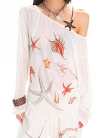 Boogzel Apparel Mermaid Aesthetic Off-Shoulder Top, view 2