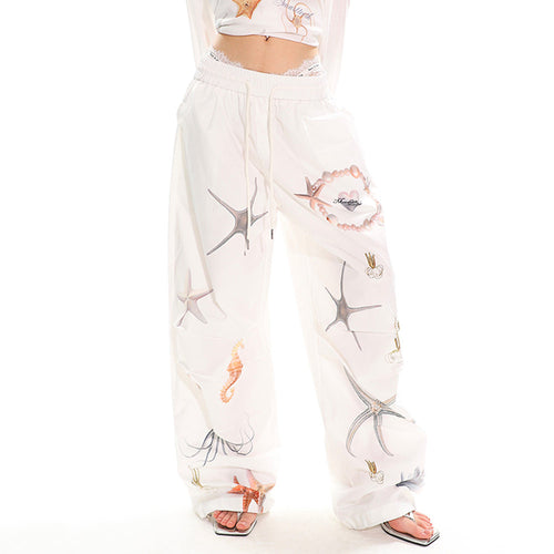 Boogzel Apparel Mermaid Aesthetic Wide-Leg Trousers