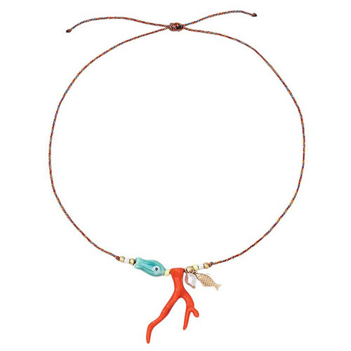Boogzel Apparel Mermaidcore Fish & Coral Necklace