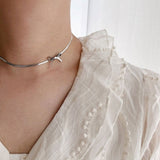 Boogzel Apparel Metal Bow Choker Necklace, view 2