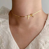 Boogzel Apparel Metal Bow Choker Necklace, view 3