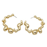 Boogzel Apparel Metal Drops Hoop Earrings, view 2