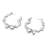 Boogzel Apparel Metal Drops Hoop Earrings, view 3