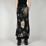Boogzel Apparel Midnight Bloom Mesh Midi Skirt, view 5