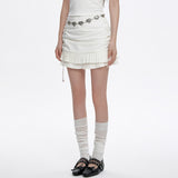Boogzel Apparel Milk White Double-Layer Mini Skirt, view 3