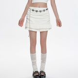 Boogzel Apparel Milk White Double-Layer Mini Skirt, view 4