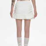 Boogzel Apparel Milk White Double-Layer Mini Skirt, view 5