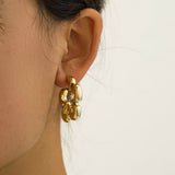 Boogzel Apparel Minimalist Aesthetic Flower Earrings, view 3