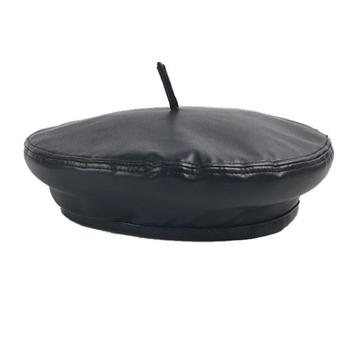 Boogzel Apparel Minimalist Aesthetic Leather Beret Hat