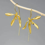 Boogzel Apparel Minimalist Aesthetic Orchid Earrings, view 3