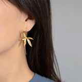 Boogzel Apparel Minimalist Aesthetic Orchid Earrings, view 4