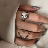 Boogzel Apparel Minimalist Aesthetic Ring Set, view 3