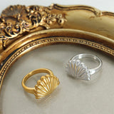 Boogzel Apparel Minimalist Aesthetic Shell Ring, view 2