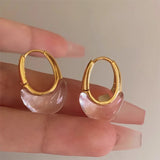Boogzel Apparel Minimalist Clear Hoop Earrings, view 2