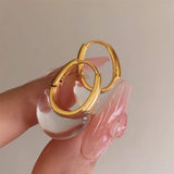 Boogzel Apparel Minimalist Clear Hoop Earrings, view 3