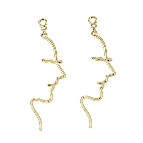 Boogzel Apparel Minimalist Face Outline Earrings